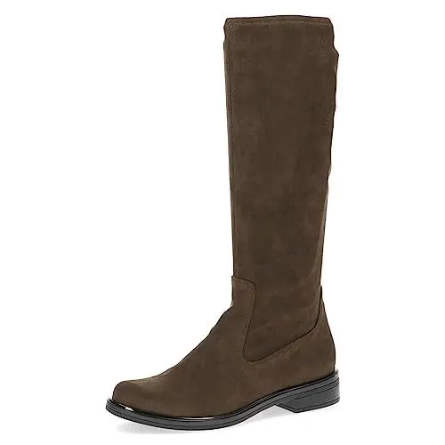 Produktbild: CAPRICE Damen Hohe Stiefel ohne Absatz Airmotion Flach bis zum Knie Weite G, Grün (Khaki Stretch), 36 EU