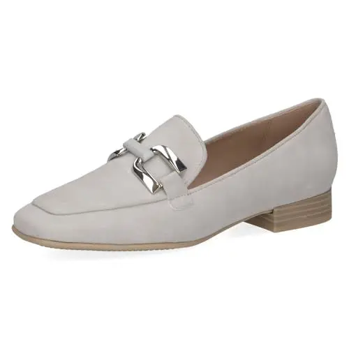 Produktbild: CAPRICE Damen Loafer mit Absatz aus Leder Elegant, Grau (Arctic Suede), 37 EU