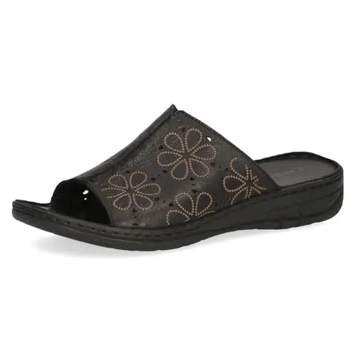 Produktbild: CAPRICE Damen Pantoletten aus Leder mit Fußbett, Schwarz (Black Nappa), 42 EU