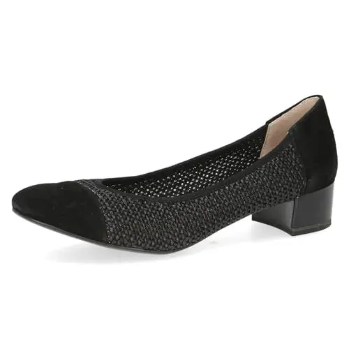 Produktbild: CAPRICE Damen Pumps Bast mit Blockabsatz, Schwarz (Black Comb), 36 EU
