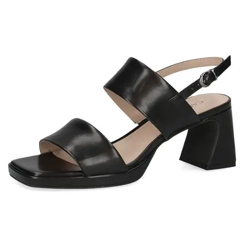 Produktbild: CAPRICE Damen Sandalen mit Absatz aus Leder mit Lack, Schwarz (Black Nappa), 40 EU