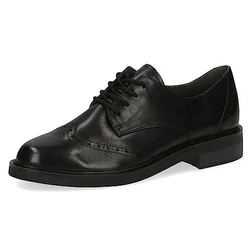 Produktbild: CAPRICE Damen Schnürschuhe Airmotion aus Leder Blockabsatz Weite G, Schwarz (Black Nappa), 37.5 EU