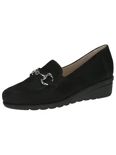 Produktbild: CAPRICE Damen Slipper aus Leder mit Keilabsatz, Schwarz (Black Pearl), 40 EU