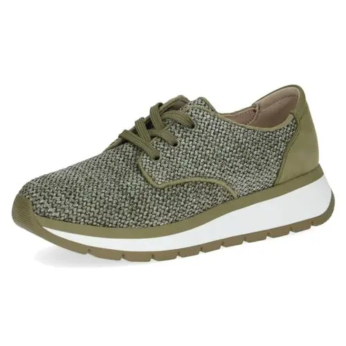 Produktbild: CAPRICE Damen Sneaker flach Atmungsaktiv Sportlich, Grün (Khaki Comb), 36 EU