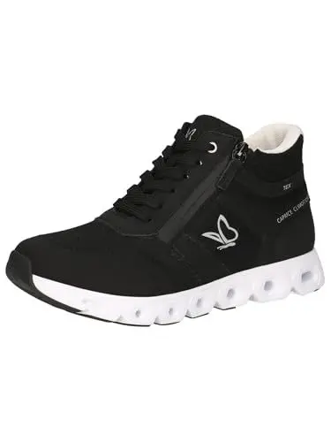 Produktbild: CAPRICE Damen Sneaker hoch Vegan Wasserabweisend, Schwarz (Black Comb), 37 EU