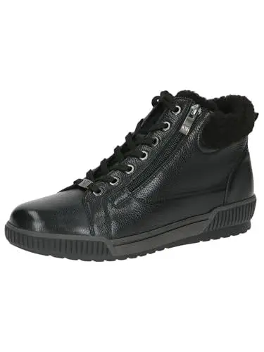 Produktbild: CAPRICE Damen Sneaker hoch mit Fütterung mit Reißverschluss Wasserabweisend, Schwarz (Black Nappa), 39 EU