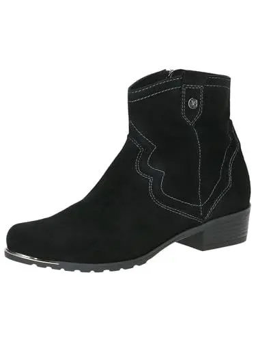 Produktbild: CAPRICE Damen Stiefel mit Absatz aus Leder mit Reißverschluss, Schwarz (Black Suede), 38 EU
