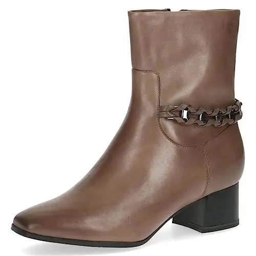 Produktbild: CAPRICE Damen Stiefeletten mit Absatz Memotion aus Leder Elegant Weite G, Braun (Taupe Nappa), 40 EU