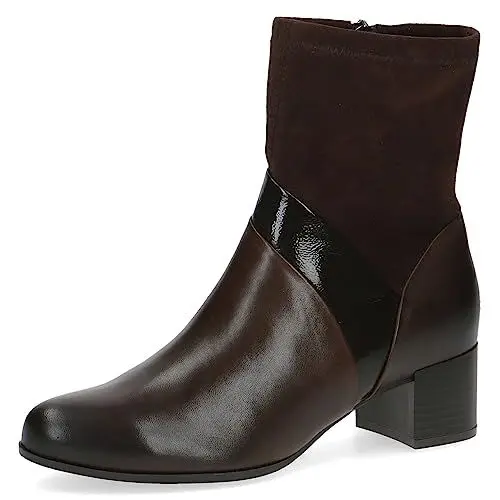 Produktbild: CAPRICE Damen Stiefeletten mit Absatz mit Reißverschluss Elegant, Braun (Dk Brown Comb), 39 EU