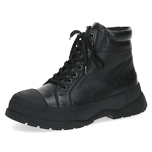 Produktbild: CAPRICE Damen Stiefeletten zum Schnüren Climotion aus Leder Plateau Weite G, Schwarz (Black Nappa), 36 EU