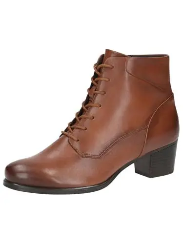 Produktbild: CAPRICE Damen Stiefeletten zum Schnüren aus Leder mit Blockabsatz, Braun (Cognac Nappa), 38 EU