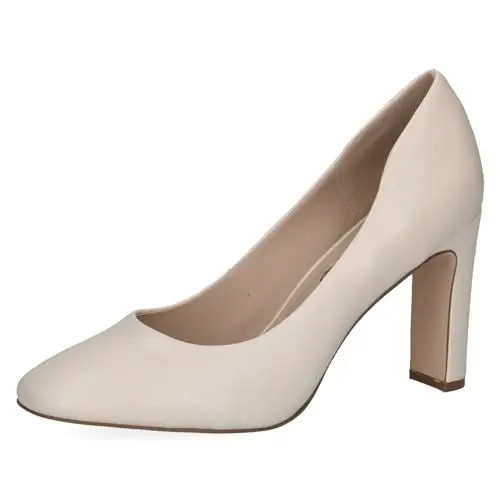 Produktbild: CAPRICE Damen Pumps aus Leder mit Blockabsatz, Cremefarben (Cream Perlato), 39 EU