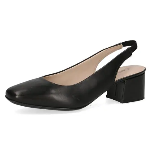 Produktbild: CAPRICE Damen Slingpumps aus Leder mit Lack, Schwarz (Black Nappa), 38 EU