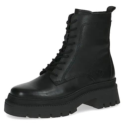 Produktbild: CAPRICE Damen Stiefeletten zum Schnüren Memotion aus Leder Plateau Weite G, Schwarz (Black Nappa), 37 EU
