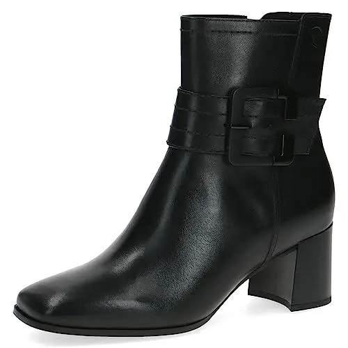Produktbild: CAPRICE Damen Stiefeletten mit Absatz Memotion aus Leder Blockabsatz Weite G, Schwarz (Black Nappa), 40 EU