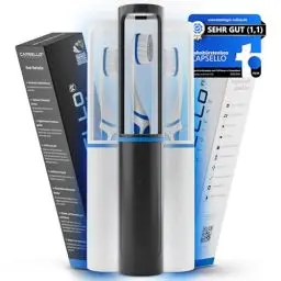 Produktbild: Capsello Zahnbürsten Etui, Zahnbürstenbox, Zahnputzbecher Set - Hygienischer Begleiter für saubere Zähne - Toothbrush Holder, Reisezahnbürste Organizer, Zahnbürstenbecher (Schwarz)