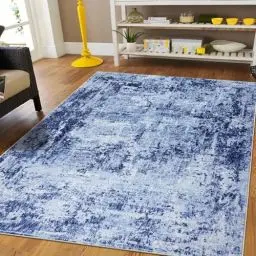 Produktbild: Capslpad Blau Abstraktes Teppich Wohnzimmer 120x180cm rutschfest Kurzflor Kunstwolle Schlafzimmer Teppich Waschbar Minimalistisch Bettvorleger Teppiche für Wohnzimmer Schlafzimmer Büro Bereich Dekor