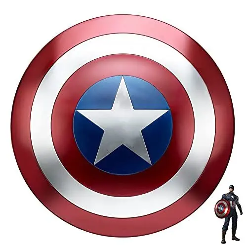 Produktbild: Captain America Schild Aus Metall, Captain America Sign Metal Für Erwachsene, Echte Wiederherstellung Superheld Role Play Kostüm Requisiten Kann Verwendet Werden Für Wanddekoration