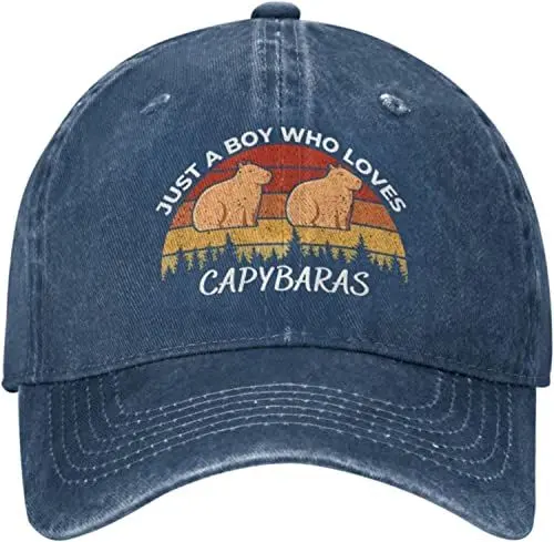 Produktbild: Capybara-Mütze, Mütze „Just A Boy Who Loves Capybaras, Mütze für Herren, Baseballmützen, verstellbare Mütze