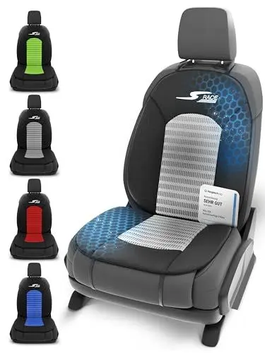 Produktbild: Walser Car Comfort Auto-Sitzauflage S-Race, Auszeichnung Sehr Gut* Autositzauflage, Sitzkissen-PKW, Universal Sitzschoner, Vordersitze, Sitzunterlage, anthrazit/schwarz