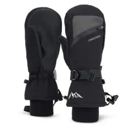 Produktbild: Caracaleap Skihandschuhe Winterhandschuhe Handschuhe Herren Damen Winter Schnee Fäustlinge Wasserdicht Winter Handschuhe Schwarz L-XL