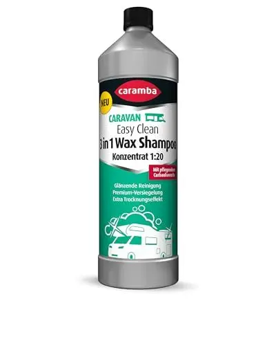 Produktbild: Caramba Caravan Easy Clean 3in1 Wax Shampoo, Konzentrat mit pflegendem Carnaubawachs, Reinigung und Schutz mit Trockungs- und Versiegelungseffekt, 1 l