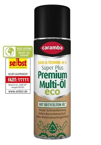 Produktbild: Caramba Super Plus Premium Multi Öl Eco, Sprühöl mit starker Schmierleistung, Rostlöser, Verschleiß- und Korrosionsschutz, Umweltschonend, 300 ml
