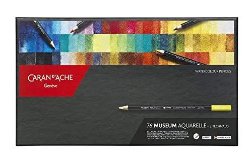 Produktbild: Caran d'Ache Farbstifte- Set Artist Museum Aquarelle mit 76 leuchtende Farben, Lichtbeständig, wassrvermalbare Mine, 3510376