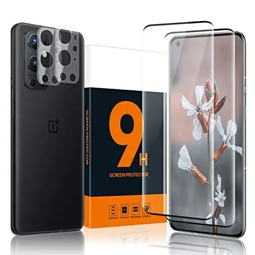 Produktbild: Carantee Schutzfolie für Oneplus 9 Pro 5G - 2+2 Stück Panzerglas Mit Kameraschutz, 3D Bläschenfrei Anti-Staub Schutzglas, Ultraklare Antifouling Displayschutzfolie