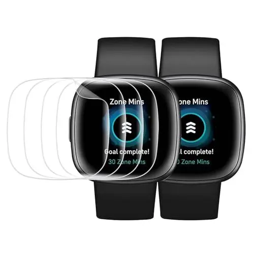 Produktbild: Carantee 4 Stück Schutzfolie für Panzerglas für Fitbit Versa 4/Sense 2/Versa 3, TPU Anti-Kratz Versa 4 Schutzglas, Blasenfrei, Anti-Öl, Ultra klar, Anti-Fingerabdruck Fitbit Versa 4 Displayschutzfolie