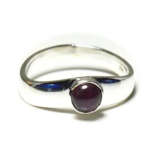 Produktbild: CaratYogi Damen Herren Unisex - Sterling-Silber 925 Sterling-Silber 925 Rund Natürlicher Rubin