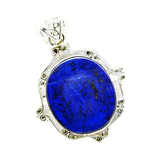 Produktbild: CaratYogi Echte Lapislazuli Halsketten Für Frauen Charms Oval Sterling Silber Handgemachte Heilung Anhänger