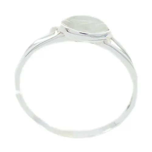 Produktbild: CaratYogi Elegant Marquise Shape Feiner Regenbogen Mondstein Silberring Lünette Stil Größe 60 (19.1)