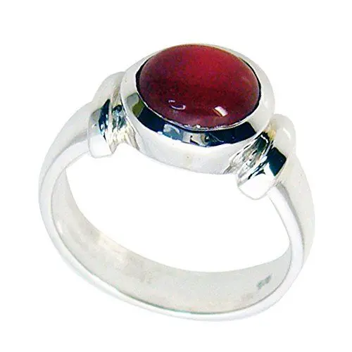 Produktbild: CaratYogi Ovale Form Echter Roter Onyx 925 Sterling Silber Ring Für Geschenk Lünette Stil Fingergröße 54 (17,2)