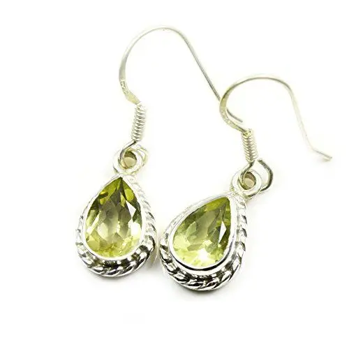 Produktbild: caratyogi Designer Fashion Jewelry Frauen Peridot Stein Silber Ohrringe 1 Paar Schmuck