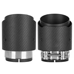 Produktbild: Carbon Fiber 80mm Einlass 101mm Auslass Tail Throat Matte Auspuffrohrspitze für CX5 CX4 (Alles Mattschwarz)