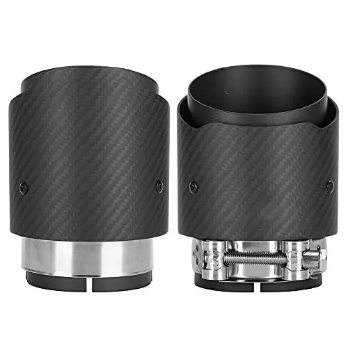 Produktbild: Carbon Fiber 80mm Einlass 101mm Auslass Tail Throat Matte Auspuffrohrspitze für CX5 CX4 (Alles Mattschwarz)