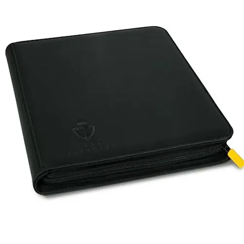 Produktbild: Card Guardian - Premium Zip Heftmappe - 12 Fächer Sammelkarten Trading Cards Mappe - 480 Fächer mit Seitenöffnung für Spielkarten (Schwarz)