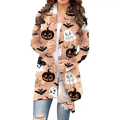 Produktbild: Cardigan Damen Taillierte Cardigans Moderne Dicke Schule Schlicht Oversize Longtops Women Rundhals Weich Wintern Langärmliges Beige