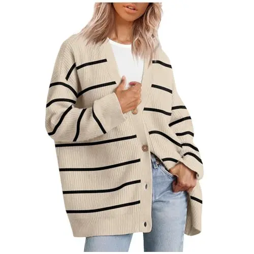 Produktbild: Cardigan Damen mit Reverskragen Pulli Soft Arbeits Dicke Winter Langen Schlich Strickpullover Maedchen Mode Langen ärmeln Mit Taschen Warme Teint