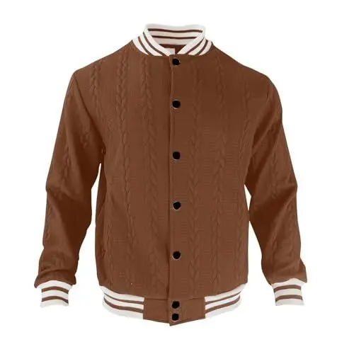 Produktbild: Cardigan Herren Blouson Herren Hoodie Herren Reißverschluss College Jacke Herren Winterjacke Männer Jacken Jacke Herren Strickjacken für Herren Herren Jacke Winter Mens Jacket Braun 2Xl