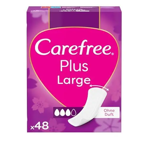 Produktbild: Carefree Slipeinlage Plus Large ohne Duft super saugstarke Slipeinlagen, 48 St