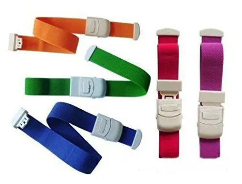 Produktbild: CAREOR 5 Stück Quick Release Tourniquet Bands Elastic Gürtel Medical Schnalle Blutstillende Blut Venenstauer mit Schnalle zu Hause, im Freien, Sport, Auto, Camping, Arbeitsplatz, Wandern & Survival