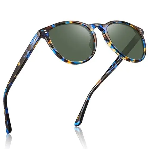 Produktbild: CARFIA Schicke Herren Sonnenbrille Polarisierte UV Schutz Damen Brille mit Schlüssellochdesign Nasensteg CA2307