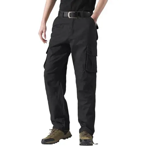 Produktbild: Cargohose Herren Baggy Freizeithose Herren mit Seitentaschen Hosen Herren Relaxed Fit Wanderhose Herren Outdoor Hosen Herren Jogginghose Thermo Herren Hose Taktik Hose Herren Cargo Pants Men 4Xl