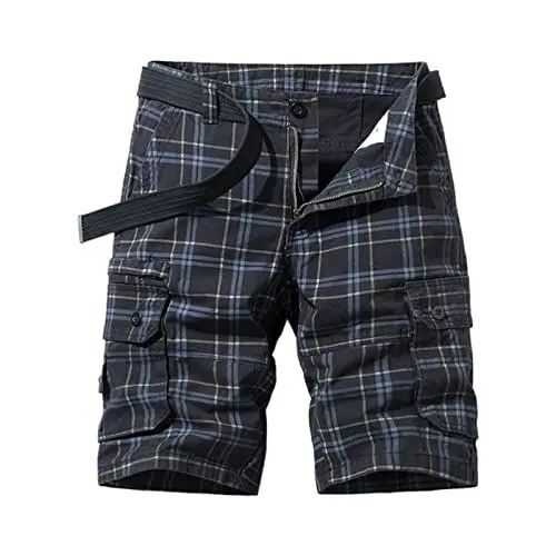 Produktbild: Cargohose Herren Kurz Herren modische Karierte Bedruckte Arbeitsshorts Jugend lose lässige Capris Wanderausrüstung Overalls Shorts Skihose Herren