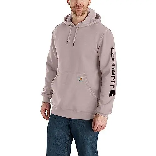 Produktbild: Carhartt Herren-Sweatshirt mit grafischem und lockerem Schnitt, Logoärmel, Violett, M