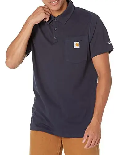 Produktbild: Carhartt Herren Force Relaxed Fit, Mittelschweres, Kurzärmliges Pocket Polohemd Polo Shirt, Marineblau, XL EU