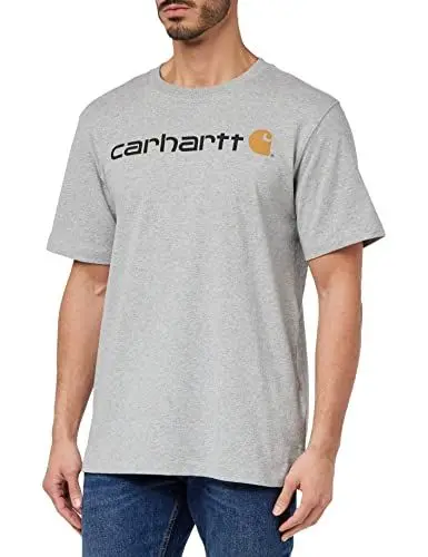 Produktbild: Carhartt, Herren, Lockeres, schweres, kurzärmliges T-Shirt mit Logo-Grafik, Grau meliert, M