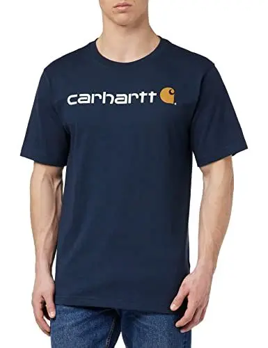 Produktbild: Carhartt, Herren, Lockeres, schweres, kurzärmliges T-Shirt mit Logo-Grafik, Marineblau, XXL